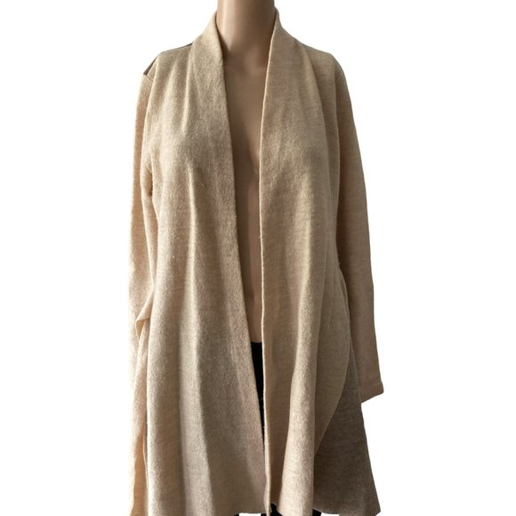 Rosie Neira Denisse 100% Wool Neutral Colorblock Size S Cardigan - Picture 12 of 12